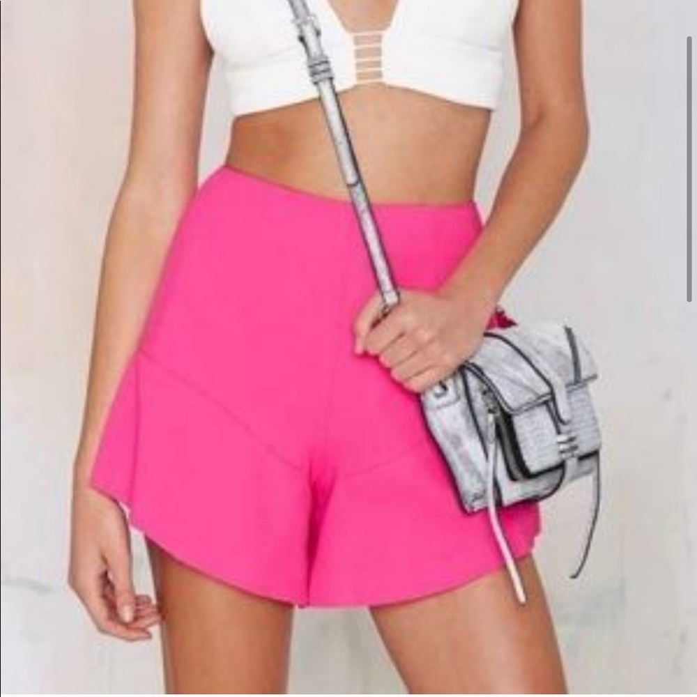Finders Keepers High Waist Pink Ruffle Shorts Small - Picture 3 of 9